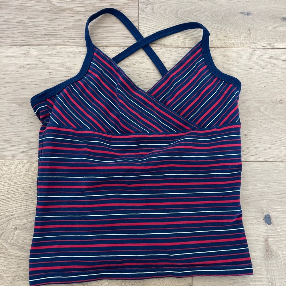 Navy Stripe Cropped Top
